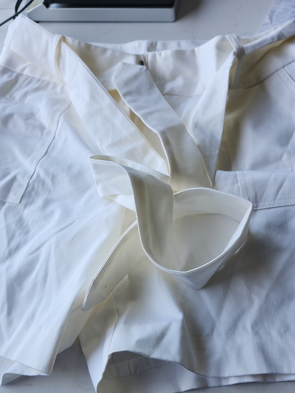 Worthington Cream High-Waist Tie-Waist Shorts
